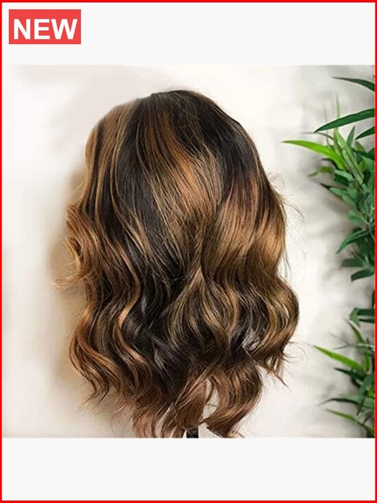 Synthetic Lace Front Wig Loose Wave Heat Resistant Glueless 16 Inch 175% Density